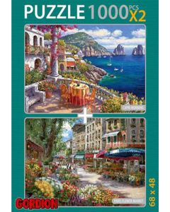 Paris Flower Market Capri Morning 2x1000 Parça Puzzle