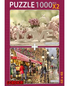Love Evening Cafe 2x1000 Parça Puzzle