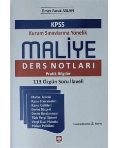 KPSS Kurum Sınavlarına Yönelik Maliye Ders Notları