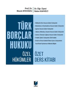 Türk Borçlar Hukuku Özel Hükümler Özet Ders Kitabı