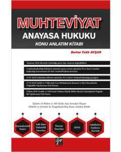 Muhteviyat Anayasa Hukuku - Konu Anlatım Kitabı
