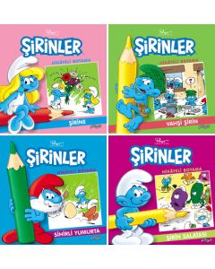 Şirinler Hikayeli Boyama Seti - 4 Kitap Takım