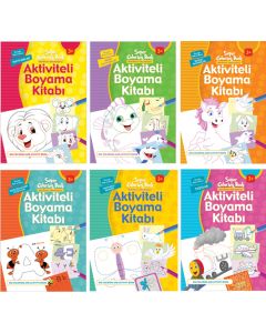 Aktiviteli Boyama Kitapları Seti 2 - 6 Kitap Takım