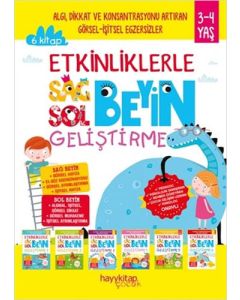 Etkinliklerle Sağ Beyin Sol Beyin Geliştirme - 6 Kitap Takım (3-4 Yaş) 