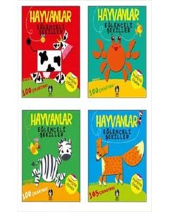 Hayvanlar Eğlenceli Şekiller Set - 4 Kitap Takım