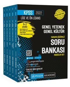 2022 KPSS Lise ve Önlisans Genel Yetenek Genel Kültür Tamam Çözümlü Soru Bankası Seti
