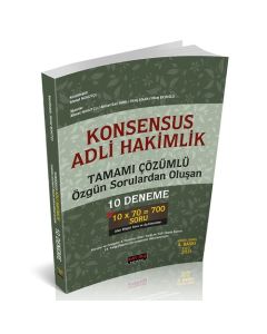 Konsensus Adli Hakimlik Tamamı Çözümlü ​Özgün Sorulardan Oluşan 10 Deneme 