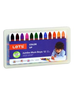 Lets 12 Renk Jumbo Mum Boya (Plastik Kutu)