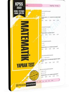 2022 KPSS Genel Yetenek Genel Kültür Matematik Yaprak Test
