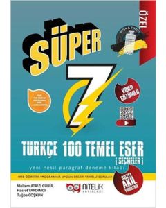 7. Sınıf Süper Türkçe 100 Temel Eser - Yeni Nesil Paragraf Deneme Kitabı