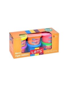 Let's 6 Renk Fosforlu Oyun Hamuru 600Gr