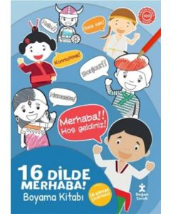 16 Dilde Merhaba Boyama Kitabı
