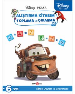 Disney Eğitsel Arabalar Çıkartmalı Alıştırma Kitabım - Toplama ve Çıkarma