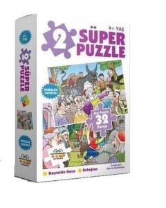 2 Süper Puzzle Nasrettin Hoca-Keloğlan 32 Parça