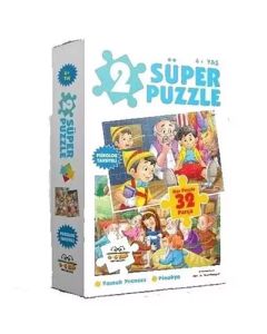 2 Süper Puzzle Pamuk Prenses - Pinokyo 32 Parça