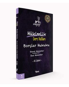 İmtiyaz Hakimlik Ders Notları Borçlar Hukuku Genel Hükümler - Özel Hükümler