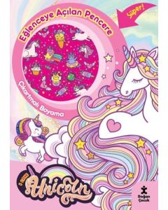 I Love Unicorn Eğlenceye Açılan Pencere - Çıkartmalı Boyama Kitabı