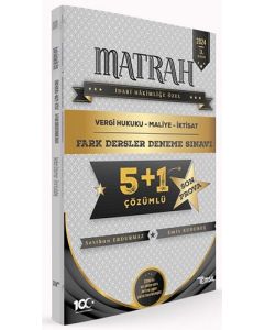 Matrah Vergi Hukuku- Maliye- İktisat 5+1 Fark Dersler Çözümlü Deneme Sınavı