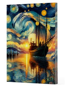 Van Gogh 2 Gemi - Çizgili Defter