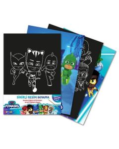 Pjmasks Sihirli Resim Boyama - Ahşap Kalem Hediyeli