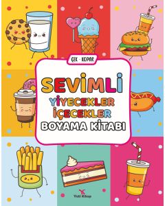 Sevimli Yiyecekler İçecekler Boyama Kitabı
