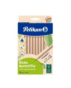 Pelikan Jumbo Ahşap Gövdeli Kuru Boya Kalemi 12 li Kutu