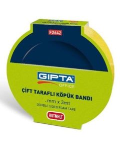 Gıpta 12 mm x 3 mt Çift Taraflı Köpük Montaj Bandı
