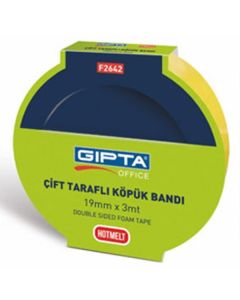 Gıpta 19 mm x 3 mt Çift Taraflı Köpük Montaj Bandı