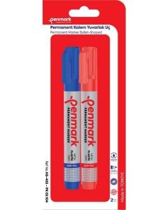 Penmark Permanent Marker Yuvarlak Uç 2 Li Blister Kırmızı-Siyah