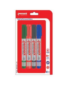 Penmark Permanent Marker Kesik Uç 4 lü Vakumlu Blisterli Set