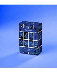 Neon Mavi Temalı 99 Adet Duvar Poster - Kolaj Seti Oda Dekoru