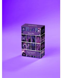 Neon Mor Temalı 99 Adet Duvar Poster Seti, Özel Tasarım Kutulu, Oda Dekoru
