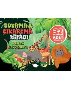 Orman Hayvanları - Boyama ve Çıkartma Kitabı
