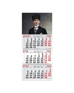 Keskin Color 2026-3 Aylık Spiralli Jumbo Denizci Takvim - Atatürk 1
