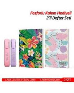 Note The Time 2Li A5 Defter + 2Li Fosforlu Kalem - 2. Set