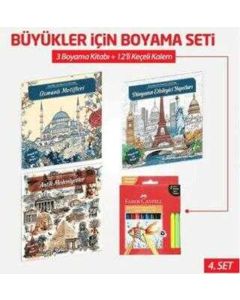 NTT 3 Kitap + Boyama Kalemi Büyükler İçin Boyama 4. Set