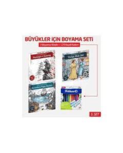 NTT 3 Kitap - Boyama Kalemi Büyükler İçin Boyama 5. Set