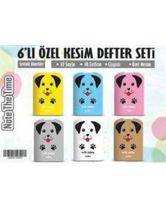 NTT - Özel Kesim Defter - 6`lı Set Sevimli Köpekler