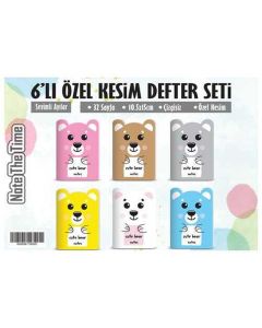 NTT - Özel Kesim Defter - 6`lı Set Sevimli Ayılar