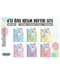 NTT - Özel Kesim Defter - 6`lı Set Unicorn