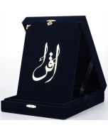 Kur’an-ı Kerim - Orta Boy Kadife Kutulu Lacivert (Ciltli)