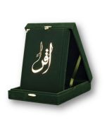 Kur’an-ı Kerim - Orta Boy Kadife Kutulu Zümrüt Yeşil (Ciltli)